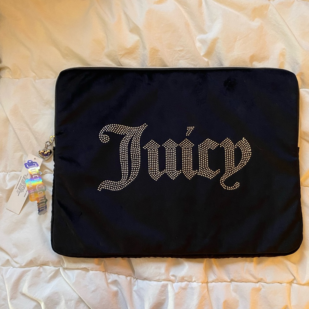 Juicy Couture velvet black laptop sleeve